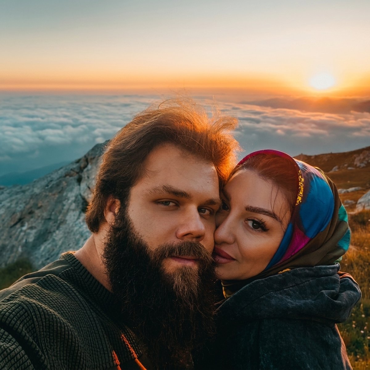 Рассвет на подъёме к вершине Шалбуздага